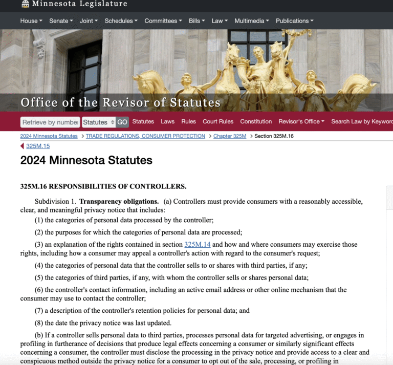 Minnesota’s Privacy Law Data Inventory Requirement